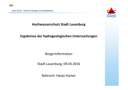 Ergebnisse der hydrogeo-logischen Untersuchungen