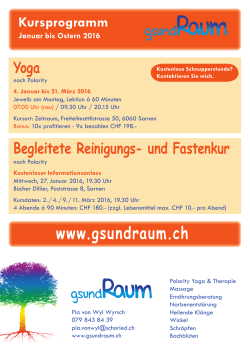 Kursprogramm - gsundRaum Yoga & Ernährung