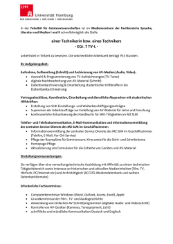 einer Technikerin bzw. eines Technikers - EGr. 7 TV-L -
