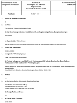 Handelsregisterauszug