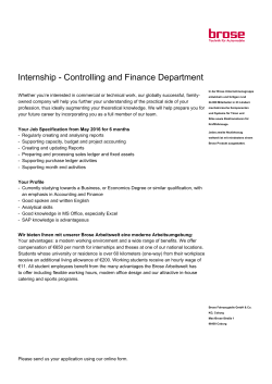 Internship - Controlling and Finance Department