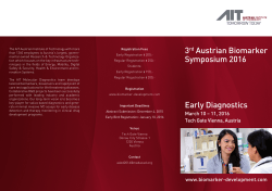 3rd Austrian Biomarker Symposium 2016 Early Diagnostics