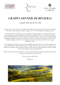 grappa dinner im riviera!