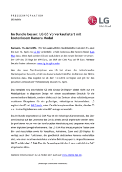 LG G5 Vorverkaufsstart mit kostenlosem Kamera Modul