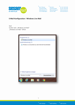 E-Mail Konfiguration / Windows Live Mail