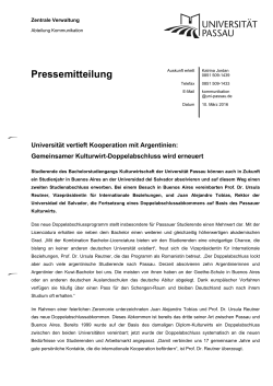 Pressemitteilung - Universität Passau