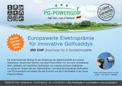 Europaweite Elektroprämie für innovative Golfcaddys - PG