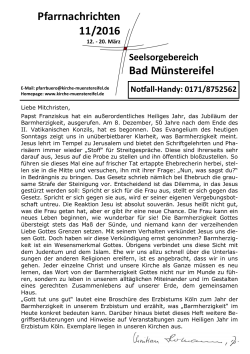 Pfarrnachrichten (11) HP 12. – 20.3.2016