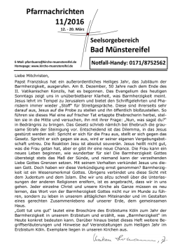 Pfarrnachrichten (11) HP 12. – 20.3.2016