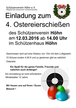 Einladung zum 4. Ostereierschießen - sv