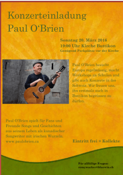 Konzerteinladung Paul O`Brien