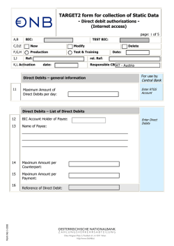 Direct Debit &ndash; Internet