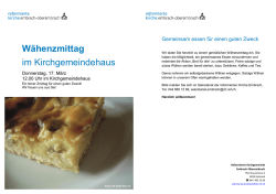 Wähenzmittag im Kirchgemeindehaus - Embrach