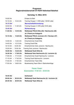 Programm Regionalmeisterschaft SY