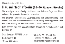 Hauswirtschafterin