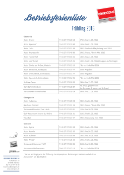 Betriebsferienliste Frühling 2016