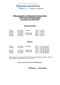 160309 Öffnungszeiten Hallenbad Friedrichshafen Osterferien 2016