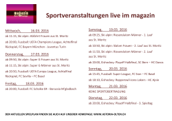 Sportveranstaltungen live im magazin