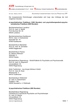 Kooperationspartner für die Praktika PP