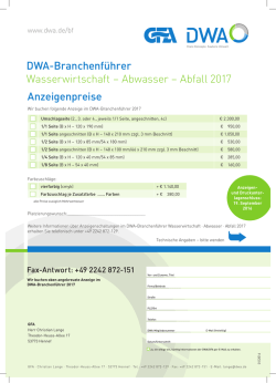 DWA-Branchenf&uuml;hrer Wasserwirtschaft &ndash; Abwasser &ndash; Abfall 2017
