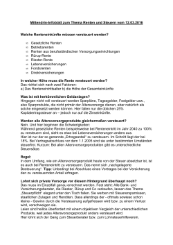 Mittendrin- Infoblatt zum Thema Steuern und Rente [PDF, 7,7