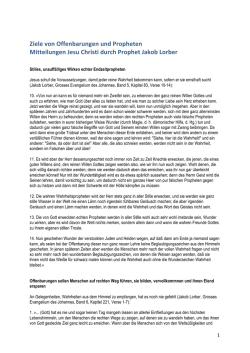 Ziele von Offenbarungen und Propheten Mitteilungen Jesu Christi