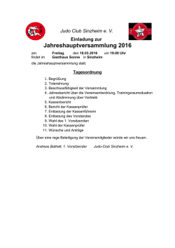 Jahreshauptversammlung 2016