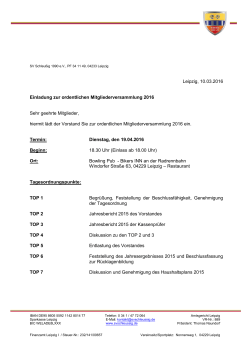 Die vollst&auml;ndige Einladung und Tagesordnung finden Sie hier