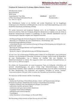 Diplom, Bachelor, Master - FSR Psychologie Leipzig