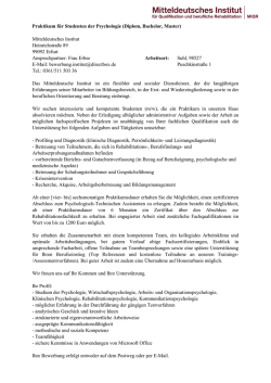 Diplom, Bachelor, Master - FSR Psychologie Leipzig