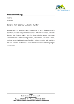 Pressemitteilung - der Stadt Marktredwitz