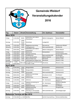 Gemeinde Iffeldorf Veranstaltungskalender 2016