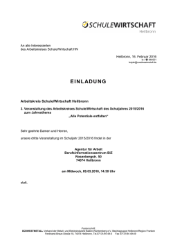 einladung - SchuleWirtschaft