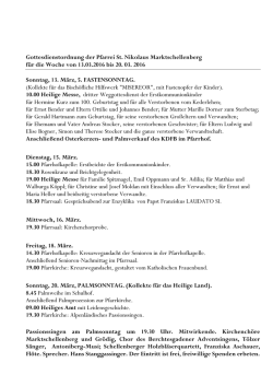Gottesdienstordnung St. Nikolaus