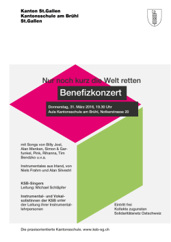 Benefizkonzert - Solidaritätsnetz Ostschweiz