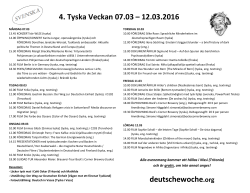 4. Tyska Veckan 07.03 – 12.03.2016 deutschewoche.org