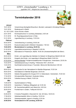 Terminkalender 2016 - Grenzlandler Leonberg