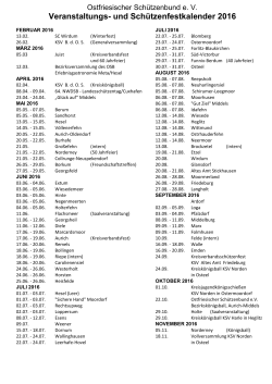Veranstaltungs- und Schützenfestkalender 2016