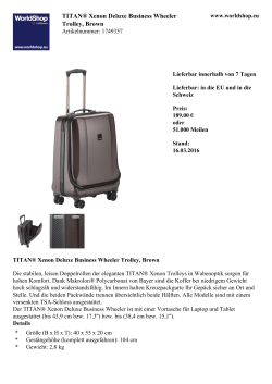 TITAN® Xenon Deluxe Business Wheeler Trolley, Brown