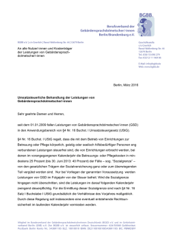 An alle Nutzer/-innen und Kostenträger der Leistungen