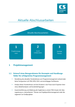Aktuelle Abschlussarbeiten
