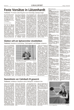 Feste Vors&auml;tze in L&uuml;tzenhardt