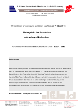 Nebenjob in der Produktion in Arnsberg