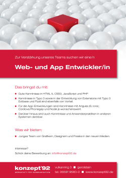 Web- und App Entwickler/in