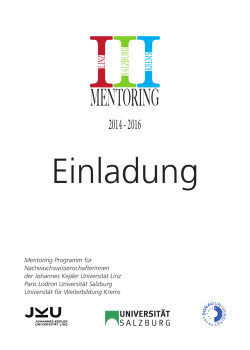 Einladung Abschlussveranstaltung Mentoring III, 2014-2016