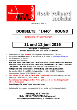 DOBBELTE “1440” ROUND 11 und 12 juni 2016