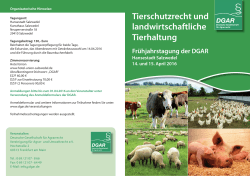 Tierschutzrecht und landwirtschaftliche Tierhaltung