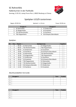 SC Rohrenfels Spielplan U13/D-Juniorinnen