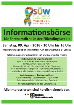 Infob&ouml;rse f&uuml;r Ehrenamtl. in der Fl&uuml;chtlingsarbeit