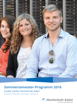 Sommersemester-Programm 2016